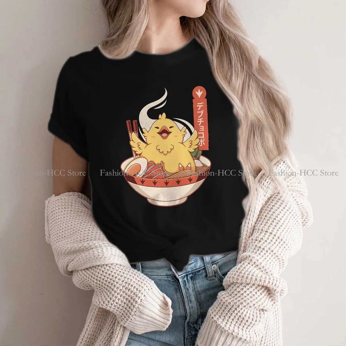 

Fat Chocobo Ramen Unique TShirt Final Fantasy Top Quality New Design Gift Clothes T Shirt Short Sleeve