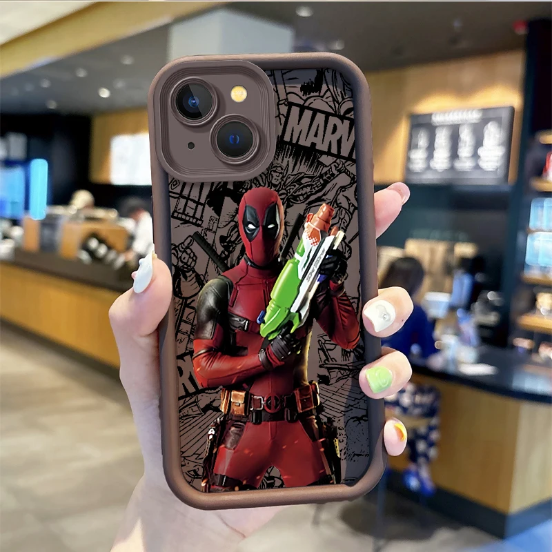 thumbnail image 1 of Funda de teléfono de Deadpool de Marvel, carcasa protectora a prueba de golpes para iPhone 16, 15, 14, 13, 12, 11 Pro Max, 16, 15, 14, 8, 7 Plus, X, XS Max, 8, 7, 1 of 5