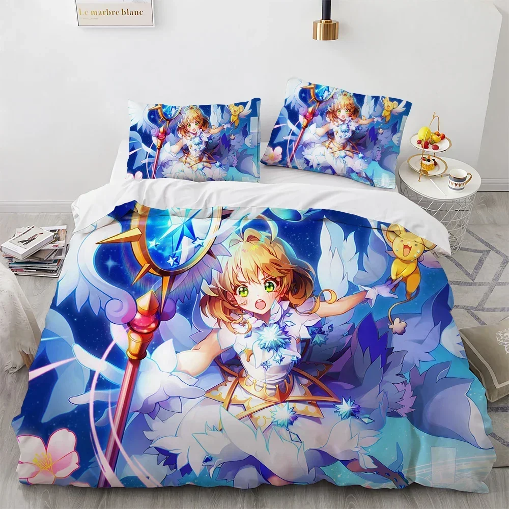 Anime Cardcaptor Sakura Bedding Set Duvet Cover Bedroom Comforter Covers Single Twin King Size Quilt Cover Home Textile 2/3PCS