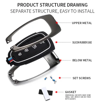 Nuova custodia per chiave a distanza per Auto per Hyundai Santa Fe Tucson 2022 NEXO NX4 Atos Prime Solaris 2021 4 5 pulsanti accessori Auto - Nuova custodia per chiave a distanza per Auto per Hyundai Santa Fe Tucson 2022 NEXO