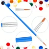 30pcs Fine Tip Paint Brushes, Washable Nylon Bristles for Detailed Artwork, DIY Crafts & Graffiti - Blue Plastic Handles 3
