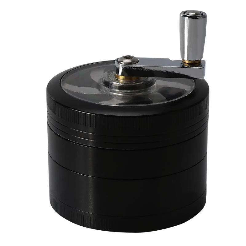 Hand Crank Tobacco Mill Grinder Metal Crusher 4Parts 60MM Pipe Smoking Grinder Herb Cigarette Accessories