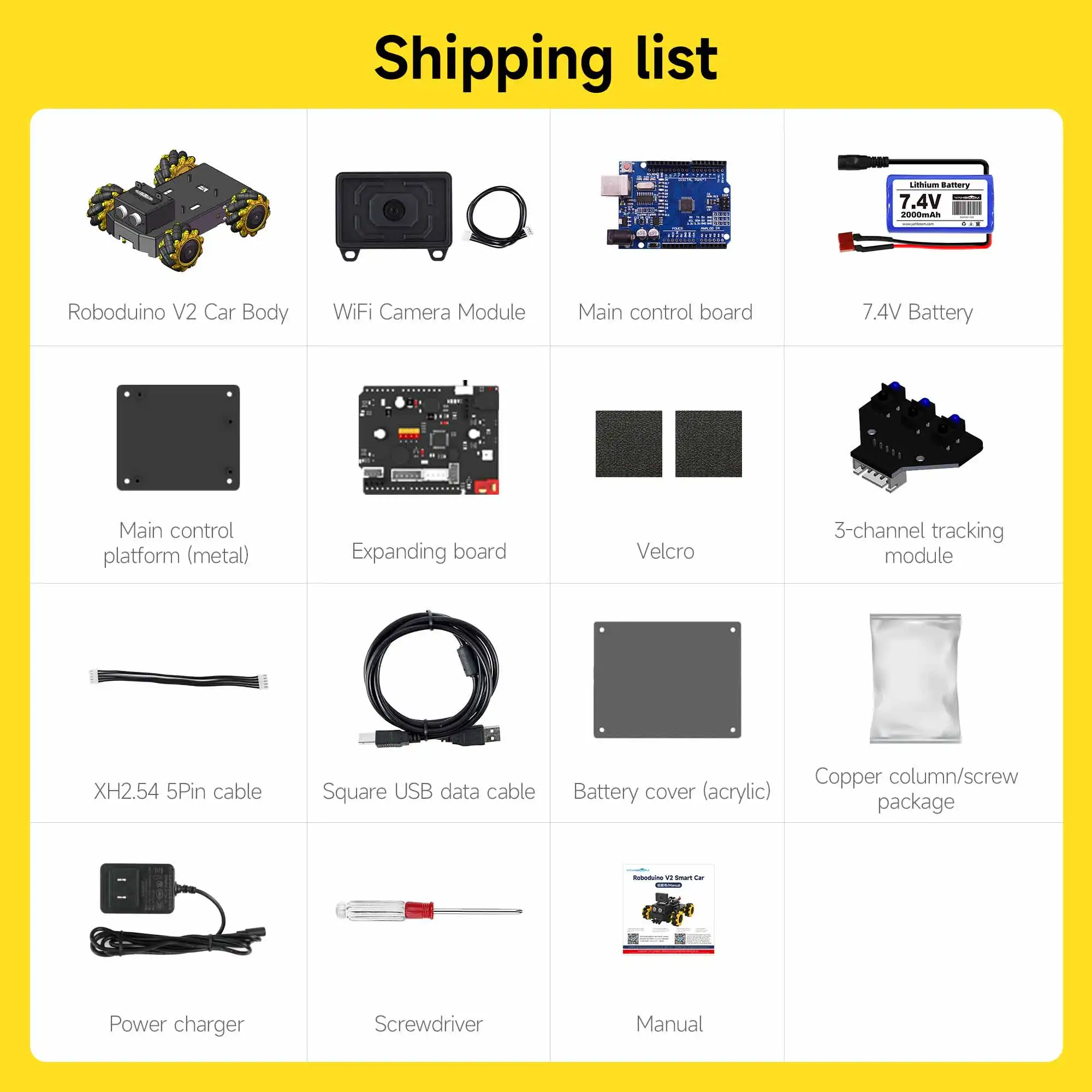 Yahboom UNO R3 Smart Robot Car Kit Roboduino V2 Con ESP32 WiFi Macchina Fotografica Corpo In Metallo Giocattolo Educativo Kit Robot FAI DA TE Per Arduino - immagine 5