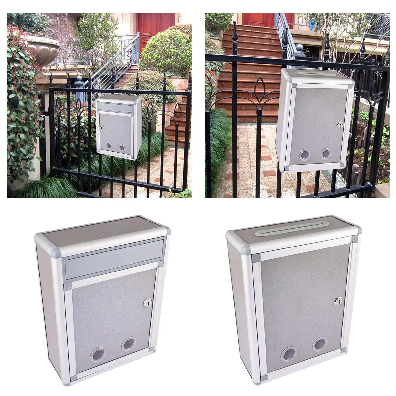 Wall Mounted Mailbox Outside Newspapers with Key Suggestions Collection Box Rustproof Safe Blank Design Weatherproof Drop Box