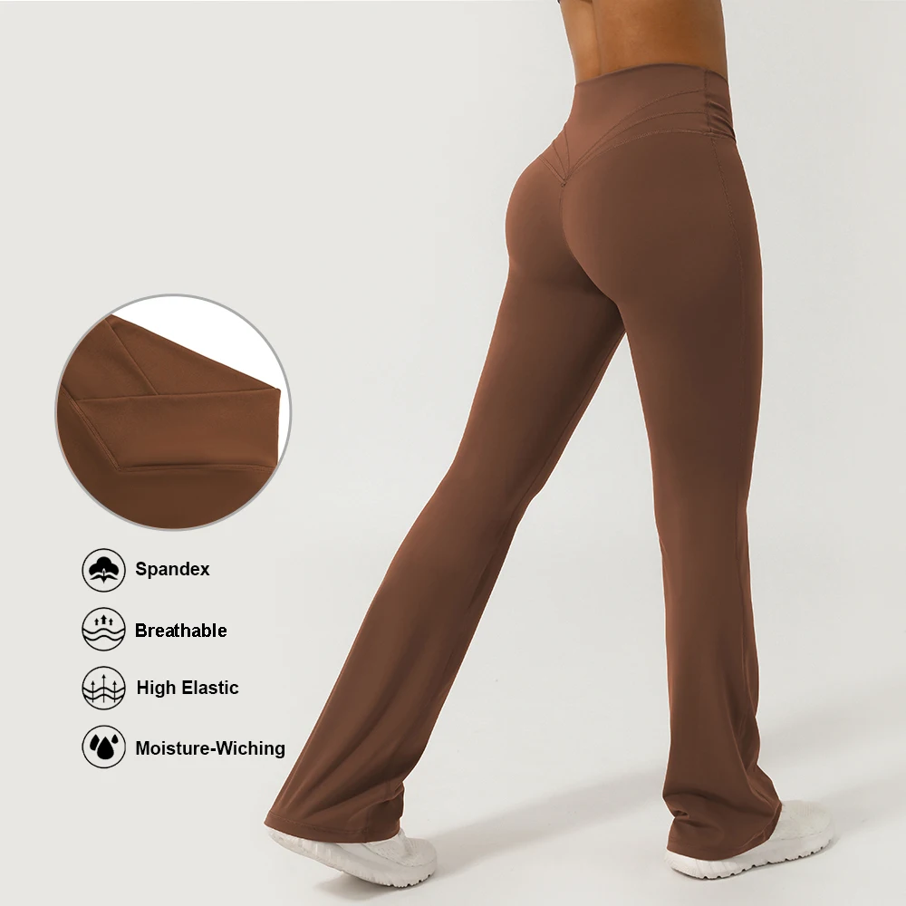 V-Cross Fitness Flare Yoga Leggings – Wide-Leg Workout Pants 3