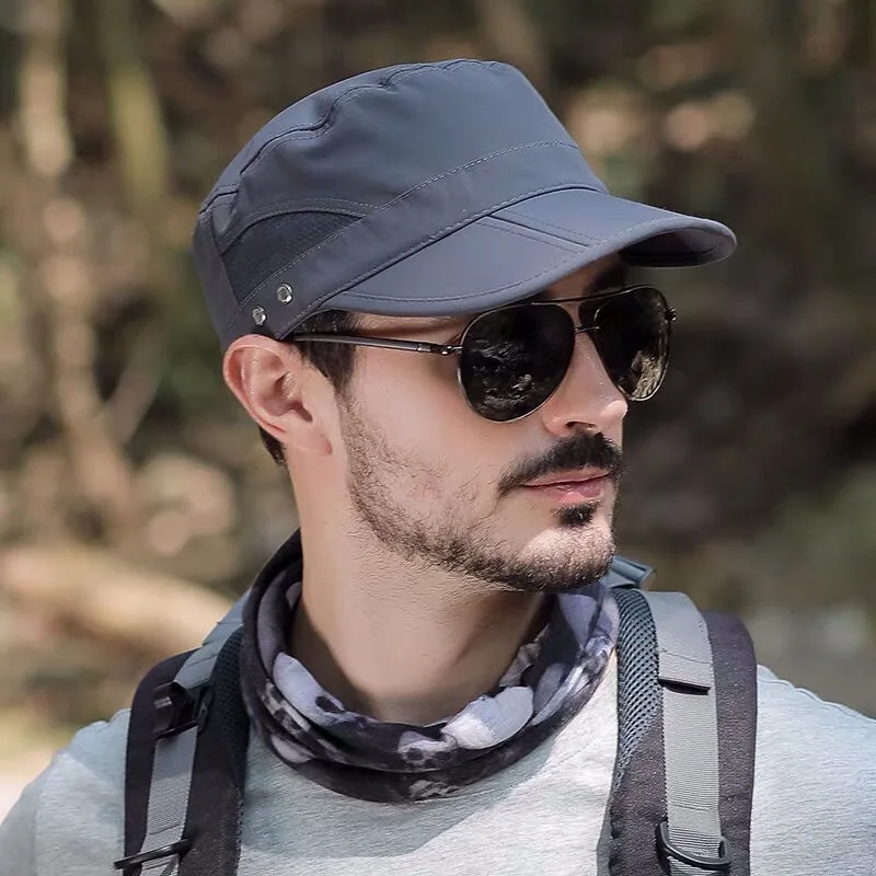 Military Hats Men's Outdoor Sports Peaked Caps Summer Adjustable 55-60CM Solid Color Trucker Hat Spring Sun Protection Sun Cap