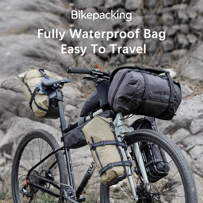 Borse Da Manubrio Qunature: Set Compressione 3/6/12L Impermeabili Per Cicloturismo