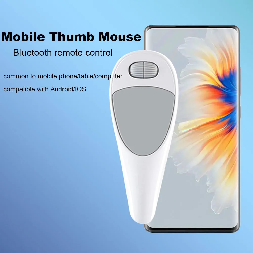 Wireless Bluetooth Thumb Mouse Finger Lazy Remote Intelligent Mouse with Touch Ergonomics Thumb Mice for Tablet PC Android IOS