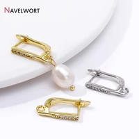 Fermoirs de boucles d'oreilles en Zircon incrusté plaqué or 18 carats, pour raccords de boucles d'oreilles à la mode, accessoires de fabrication de bijoux à faire soi-même, vente en gros 2