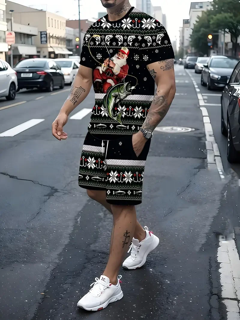 Christmas 3D Print Tracksuit Santa Claus Men Women Sportswear