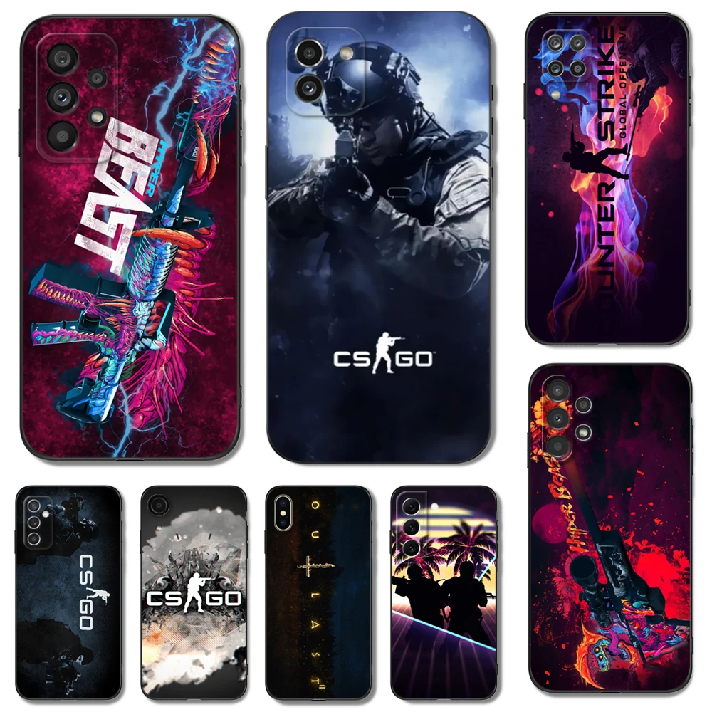 Custodia In Tpu Nero Per Samsung Galaxy S23 S22 S20 S21 Fe Plus Ultra + S10 E Lite Cover Cs Go Game