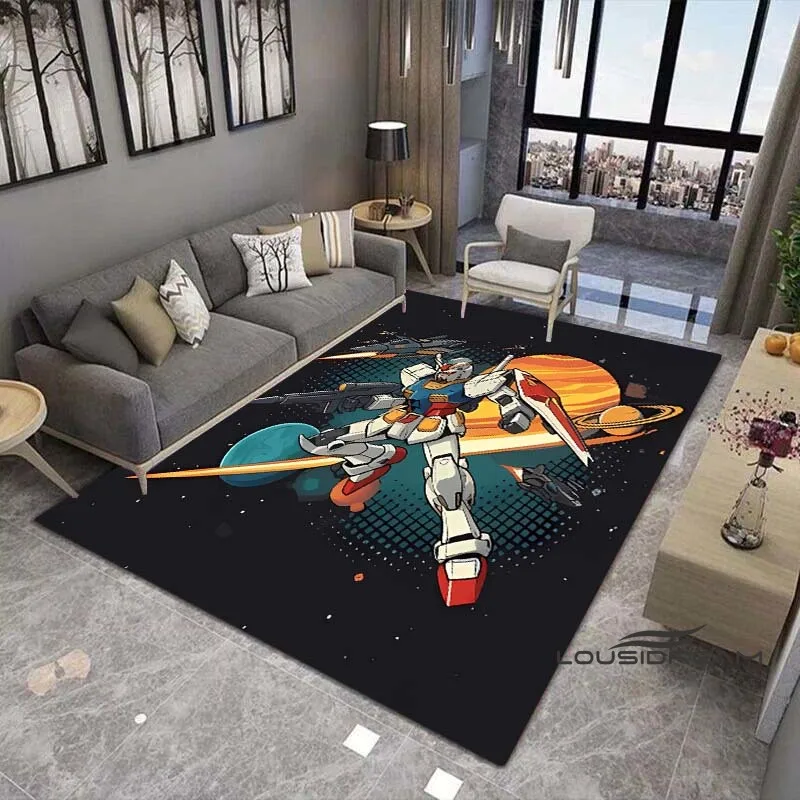 2025 New Gundam Bedroom Gaming Room Oversized Carpet Anime Bedside Floor Mat Mobile Warrior Cartoon Anti-slip Mat Gift 4