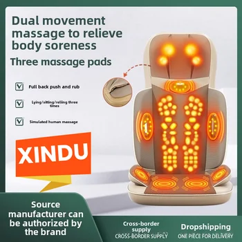 XINDU 3D Collo Massaggiatore per anca Cuscino per sedia Riscaldamento elettrico Vibrazione cervicale Collo Schiena Cuscino per il corpo Massaggio per materasso lombare domestico