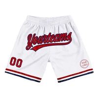 Custom White Blue Red Authentic Basketball Shorts 3D Printed Men Shorts Name Mumber Quick Drying Beach Shorts 2