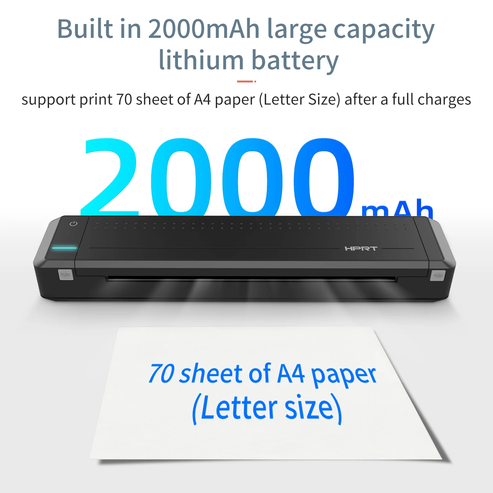 HPRT MT800 A4 ポータブル熱転写プリンタ 300DPI ワイヤレス