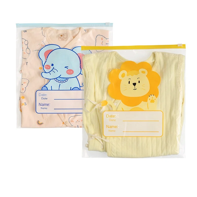 Kindergarten storage bag, children's replacement clothes, sub-packing bag, cartoon transparent zipper bag, thickened dust bag 5