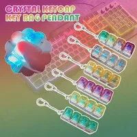 4 Keys Mechanical Keyboard Axis Tester Keychain Stress Relief Clicker Fidget Keyboard with LED Decompression Tools Pendant Gifts 3