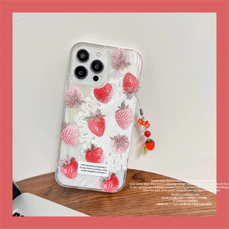 

Delicious Strawberries Phone Case Cover for IPhone 13 14 15 Pro Max Shockproof Cases for IPhone 15 Pro Max Case