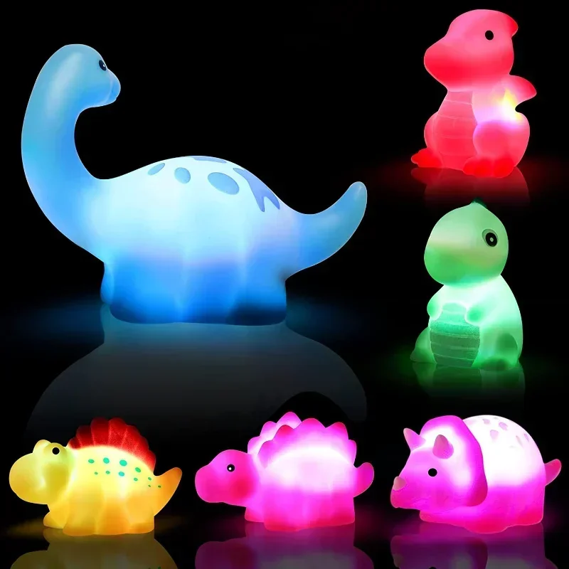 

Dinosaur Enamel Cartoon Animal Baby Light-Up Floating Bath Toys Set Boys Girls 6-Month Children Preschool Bathtub Bathroom Toy