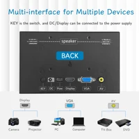 EM713 Mini écran industriel de 7 pouces HD 1024x600, moniteur compatible HDMI, panneau TFT, boîtier métallique avec entrée VGA AV DC BNC 5V/1A 2