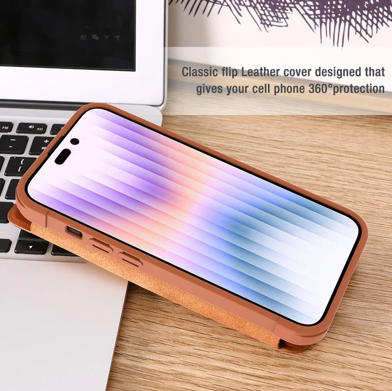 For iPhone 14 Pro Max Case Nillkin Qin Leather Flip Cover Slide Camera Lens Protection Case For iPhone 14 Plus Book Case