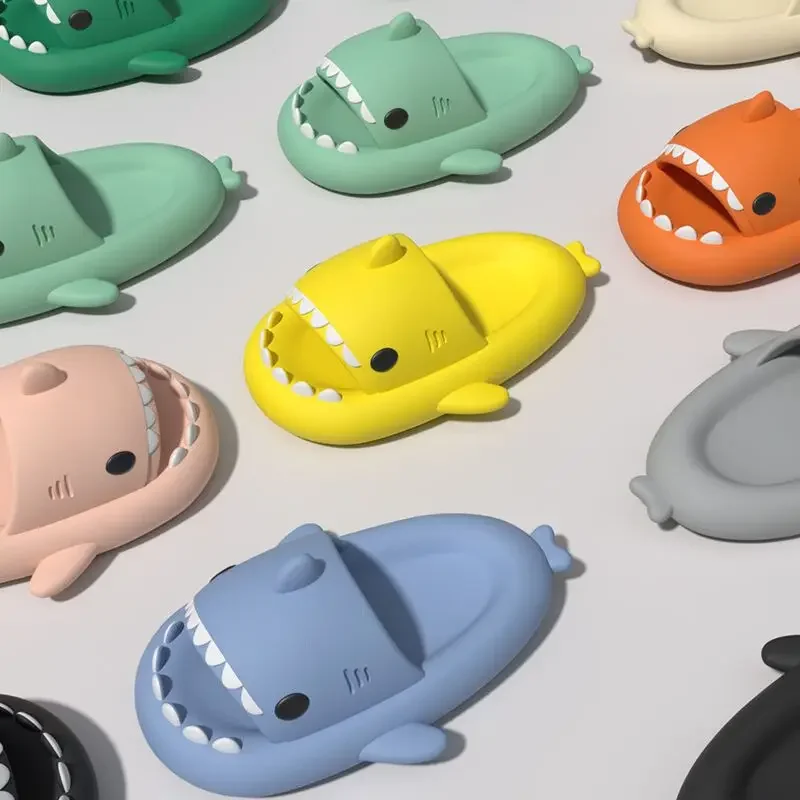 Summer Shark Slippers Children Cold Slippers Indoor Non-slip Soft Bottom Comfort Cute Baby Hole Shoes Boys Girls Home Slides kids slippers