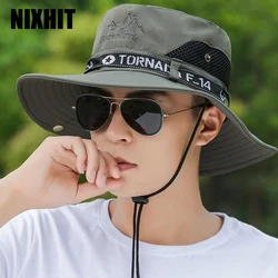 NIXHIT Sunscreen Men's Cap Summer Foldable Breathable Outdoor Sports Travel Camping Hiking Climbing Fishing Sun Bucket Hat X022