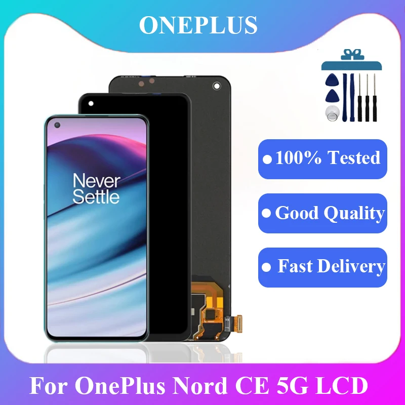 Amoled/Tft Per Oneplus Nord Ce 5G Display Lcd Touch Screen Sostituzione Gruppo Convertitore Digitale Eb2101, Eb2103 Lcd