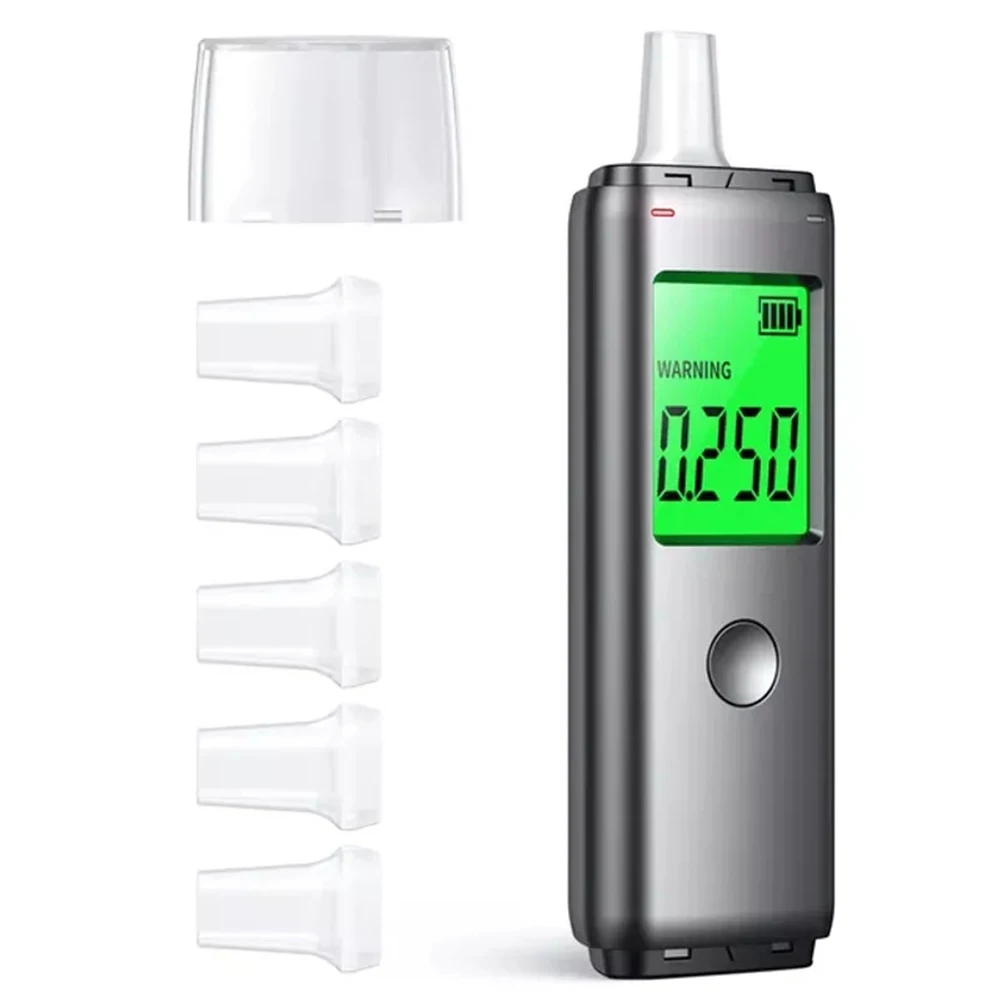 Alcohol Tester With LED Digital Display Alcoholmeter Alcohol Tester Accuracy Breathalyzer Diagnostic Tool ABS Car Accessories