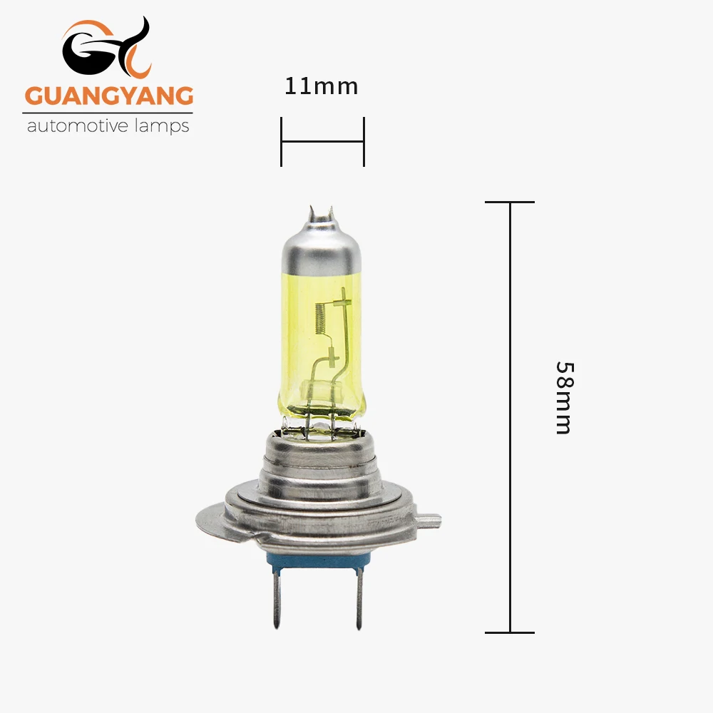 자동차 헤드라이트, 자동차 안개등, 할로겐 전구, H7, 12V, 55W, 노란색 조명, 2800K, 2 개