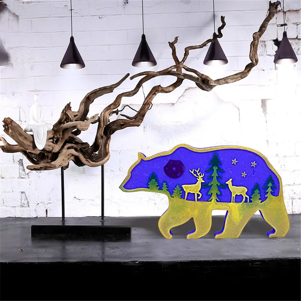 Silicone Mold Bear Horse Jewelry Making Tools DIY Pendant Elephant Wolf Ornament Resin Mold Epoxy Resin Molds Silicone Mould