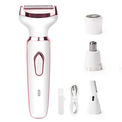 Women's Electric Hair Removal Razor - Painless Shaver & Epilator for Legs, Body, Bikini, Underarms, and Face (4 in 1)