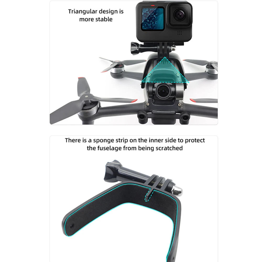 액션 카메라 상단 브래킷 장착 클램프 익스텐션 키트, 고프로 히어로 12, DJI FPV 드론용, 고프로 12, 11, 10, 9, DJI 인스타 360 X3