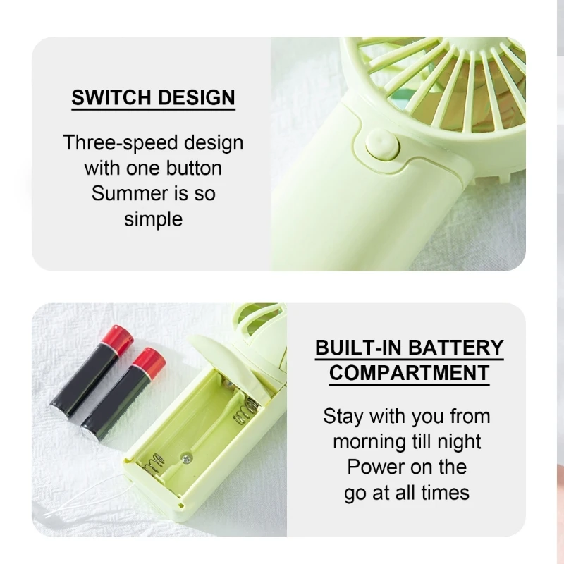 1.5V AAA Battery Operated Mini Fan Outdoor Indoor Activity Summer Gift for Kids, mini fan