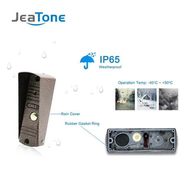 Jeatone 2.8MM Doorbell Security Video Intercom for the Apartment IR Night Vision and Motion Detection With 1200TVL Camera 2