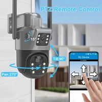 Caméra solaire WiFi 4K 8MP à double objectif et double écran, caméra PTZ sans fil extérieure, protection de sécurité, suivi automatique, surveillance, caméra IP 3