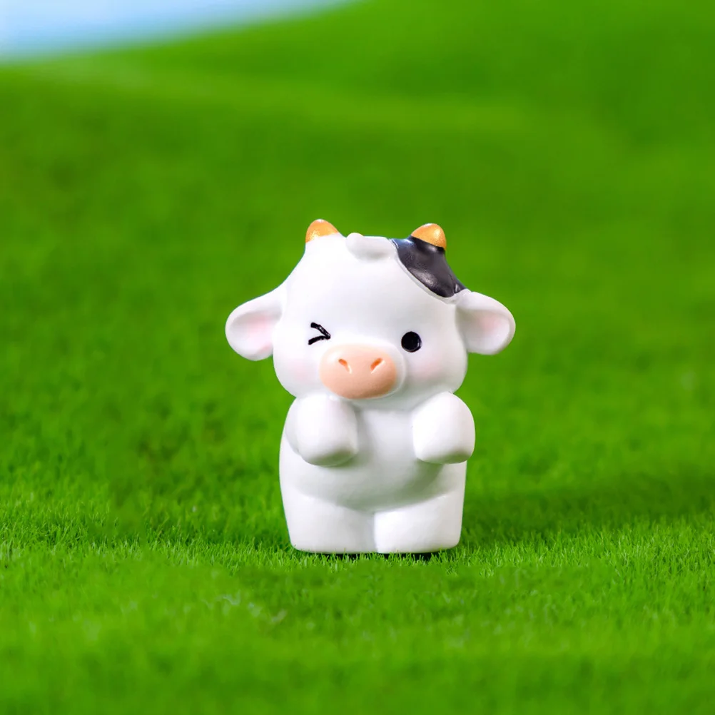 

Mini Cow Figurine Miniature Cattle Farm Figurines Diy Terrarium Crafts Moss Landscape Ornament Plant Pot Craft