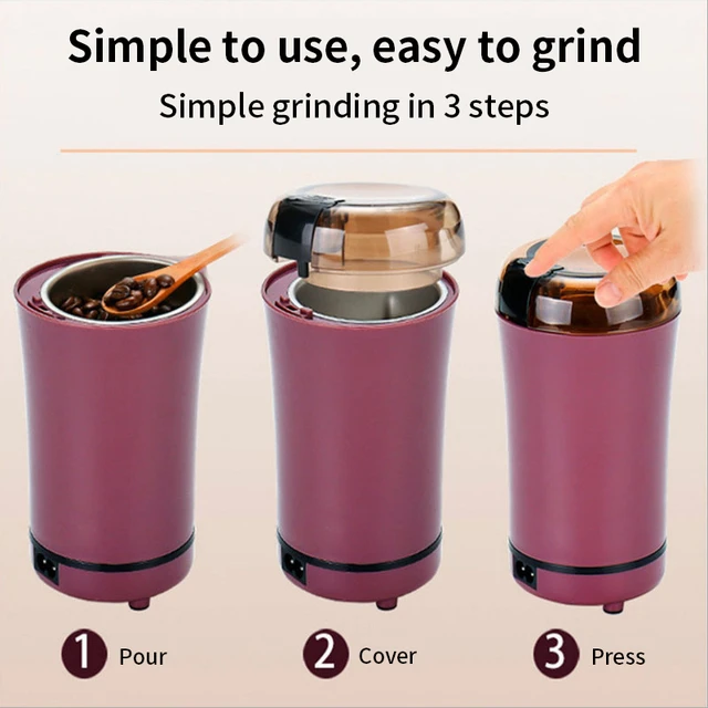 Mini Electric Coffee Grinder Kitchen Cereals Nuts Beans Spices Grains  Grinder Machine Multifunctional Home Coffee Grinder - Electric Grinders -  AliExpress