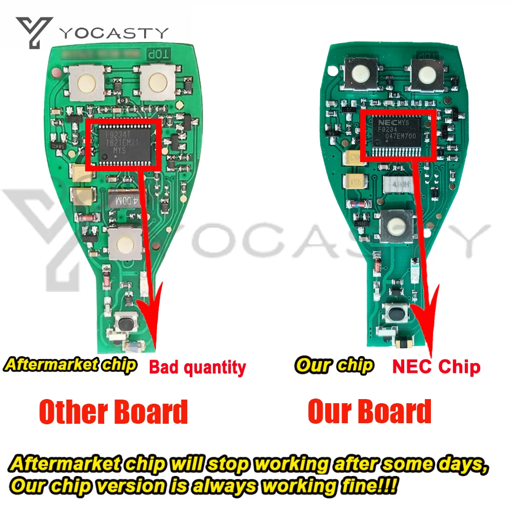 3 Buttons Smart Car Key 433 315 MHz Fsk For 2000-2010 2000+ Mercedes Benz A C E S Class Sprinter Viano Vito BGA Chip car remote key car key