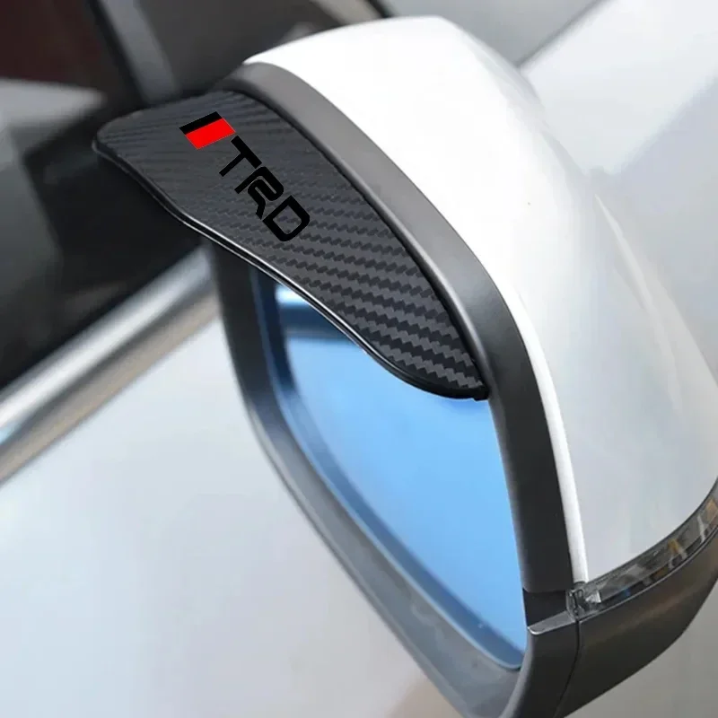 2Pcs Carbon Fiber Car Rearview Mirror Eyebrow Rain Cover For TRD TOYOTA Crown Reiz Corolla Prada Alphard Yaris Vitz Camry GT86