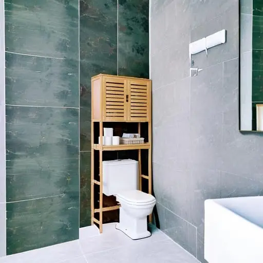 SMIBUY Bathroom Over The Toilet Storage Cabinet, 2 Door Bamboo Cabinet Organizer, Space Saver Toilet Rack with Adjustable Inside