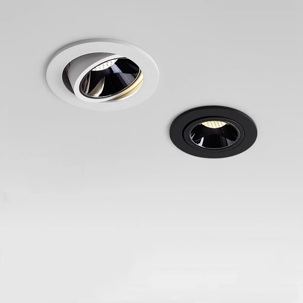 Round Angle Adjustable Anti Glare Recessed LED Downlight 7W 10W12W 15W20W 24W AC110V220V Chip Ceiling Kitchen Living Room Indoor
