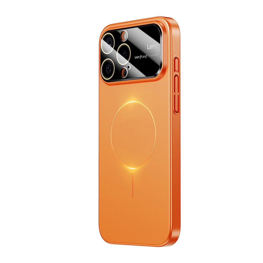 Orange Magnetic Camera Protection Case with MagSafe Compatibility