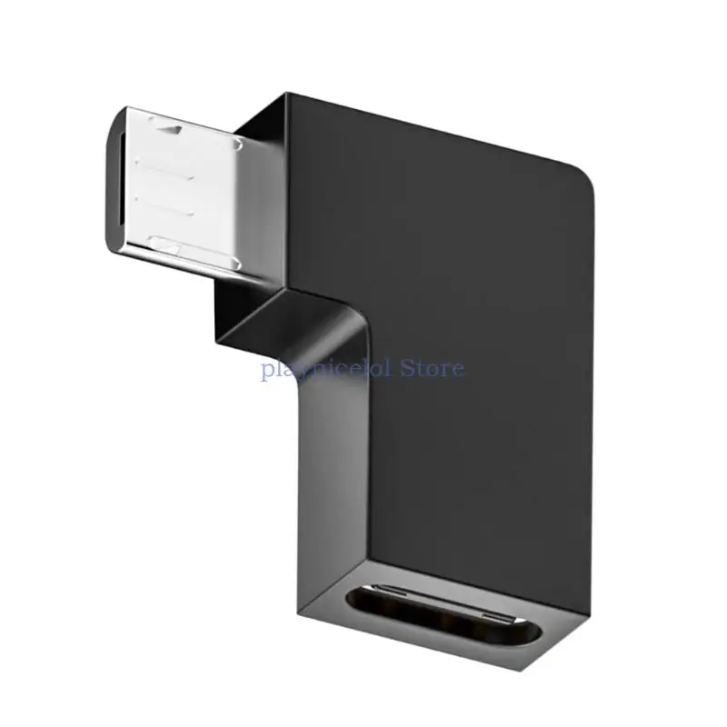 Right Angle Micro USB Male to USB-C Female Extension Adapter