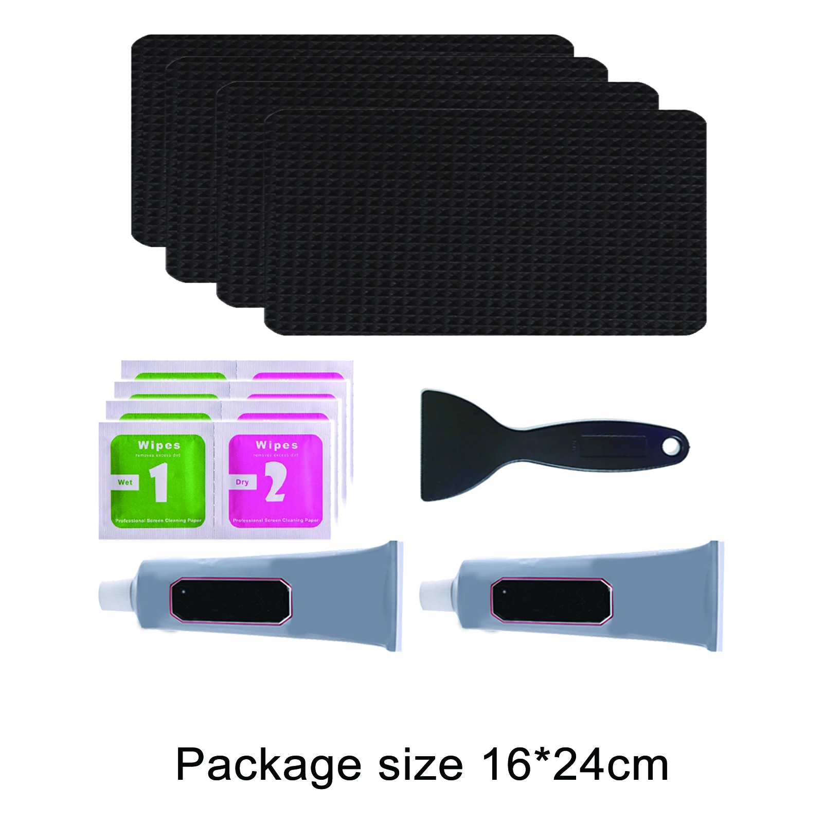 Trampoline Repair Kit with Glue Fixing Parts Trampoline Mat Tear Accessories Replacement Rectangular Repair Patches 16cmx24cm trampoline repair kit
