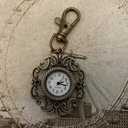 Vintage Floral Pendant Necklace with Quartz Watch - Stylish and Adorable (Brown)
