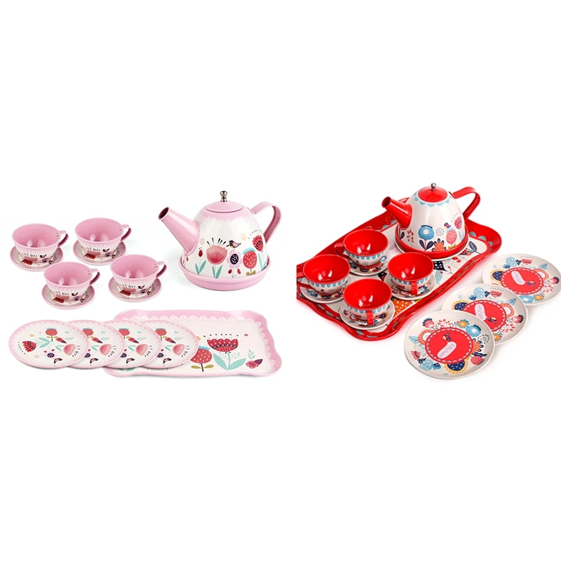 

Металлический имитационный чайник, чайная чашка в британском стиле, искусственный чай для дня рождения, детский чай, игрушки для ролевых игр (12 шт.)