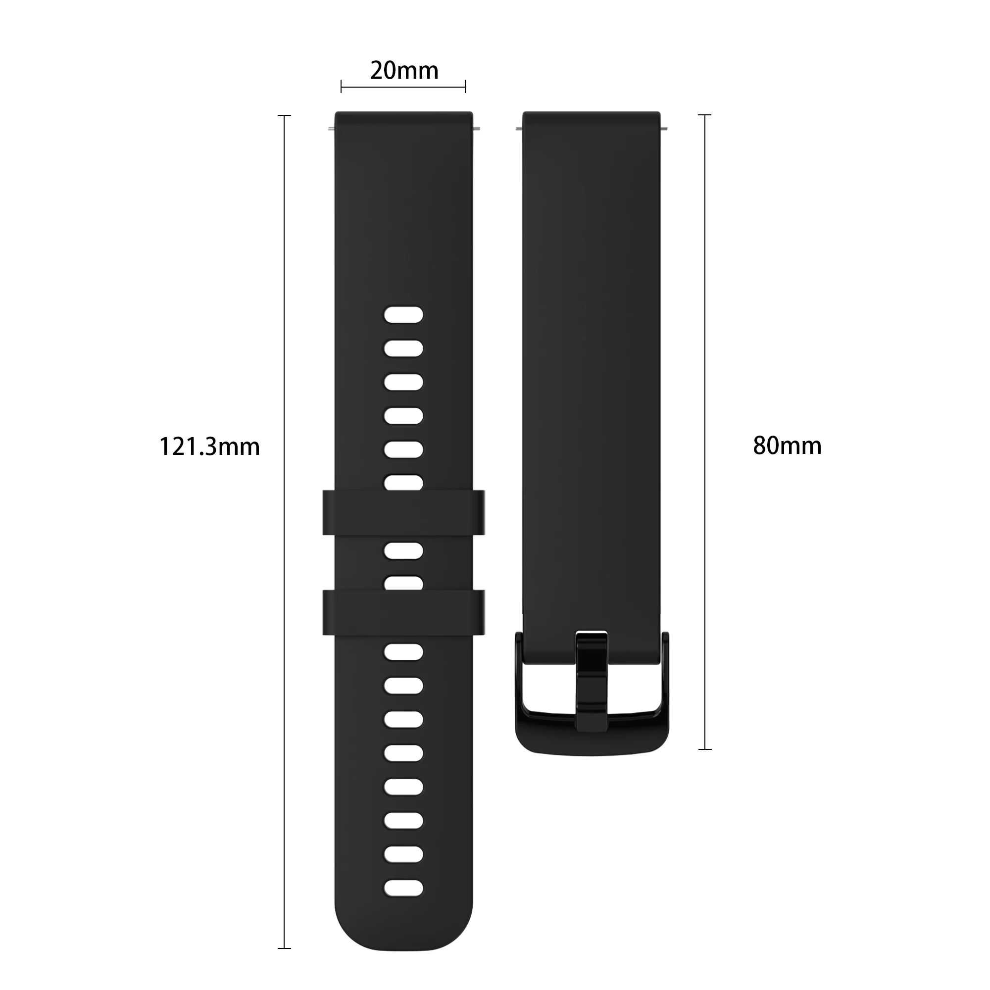 Versatile Silicone Watch Band - 20mm/22mm Adjustable Strap