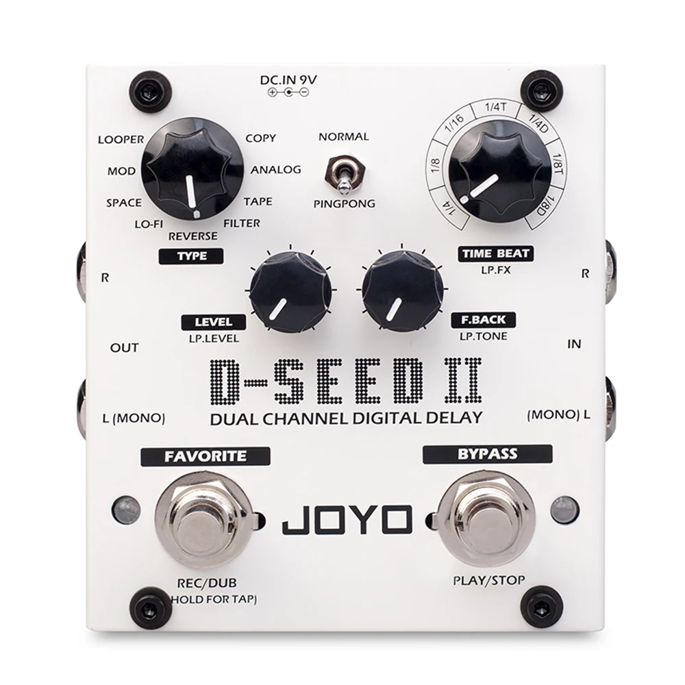 

JOYO D-SEED II Digital Delay Pedal Dual Channel 8 Delay Modes Stereo Looper Function Multi Effect Pedal for Electric Guitar