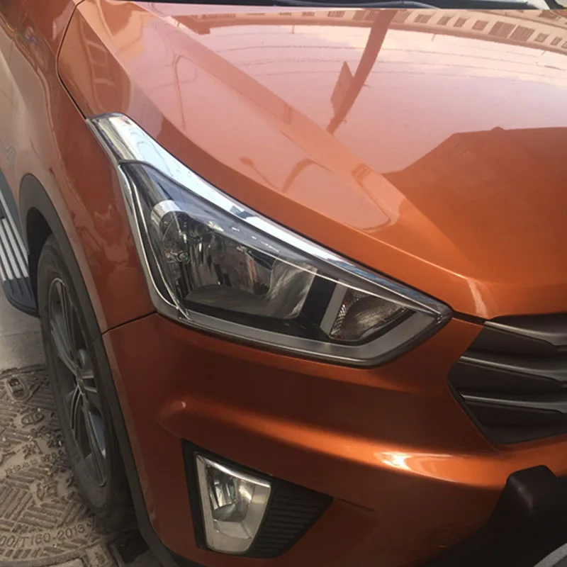 

ABS Chrome Headlights For Hyundai Creta ix25 2014 2015 2016 2017 2018 2019 Front headlight Lamp Cover trim